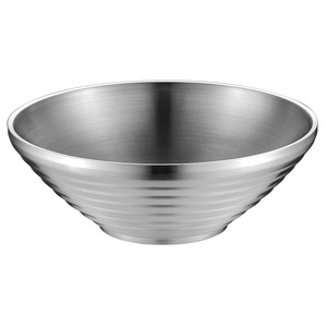 304 Stainless Steel Conical Bowl Double Layer For Noodles Ramen Soup Home Use - Product Image 4