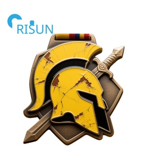 Venta al por mayor personalizado de <span class=keywords><strong>metal</strong></span> esmalte 3D único espartano casco medalla medallón medalla personalizada <span class=keywords><strong>Spartan</strong></span> Race Finisher medallas - Product Image 2