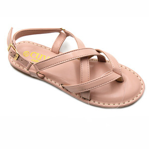 Sandales plates simples pour femmes, style décontracté, à lanières croisées, design frais et épuré, pour la plage, modèle d'exportation, faible MOQ pour essai - Product Image 2