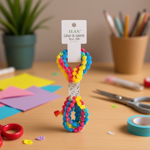 ริบบิ้นปอมปอม ILAN ขนาด 1 ซม. x 3 ม. หลากสี เทปตกแต่งงานฝีมือ - Product Image 3