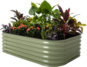 Dropship 11\" 4N1 Steel Raised Garden Beds <b>Large</b> Outdoor <b>Planter</b> with Galvanised for Home Herbs and Gardens - Product Image 6