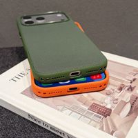 Étui de téléphone magnétique IDEAL Factory Luxury TechWoven Orange en tissu antichoc pour iPhone 14 15 16 17 18 Pro Max