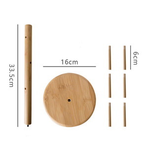 Portabicchieri da banco a 6 ganci in bambù porta asciugatrice da <span class=keywords><strong>cucina</strong></span> <span class=keywords><strong>per</strong></span> tazze da caffè e da tè con Design elegante - Product Image 3