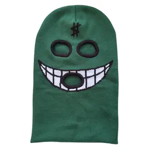 Windproof Neck Warmer Thermal Cycling Knitted Hat Balaclava Jacquard Logo Custom Winter Ski Mask