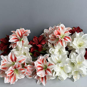 Fleurs artificielles Clivia <span class=keywords><strong>Amaryllis</strong></span> à tige unique pour la décoration <span class=keywords><strong>de</strong></span> la maison Accessoires <span class=keywords><strong>de</strong></span> remise des diplômes <span class=keywords><strong>de</strong></span> mariage Fête des mères Pâques Halloween - Product Image 4