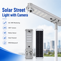 Lampadaire solaire intelligent tout-en-un avec caméra HD 1080P, capteur à micro-ondes, vision nocturne, surveillance par alarme pour les rues et les communautés