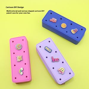 גדול נפח סטודנט diy נייר תיבת אחסון תיק אהבה חדש חור סיליקון עיפרון 5 מחודד כוכב גומי - Product Image 2