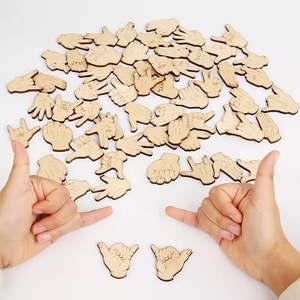 <span class=keywords><strong>Juego</strong></span> de Tarjetas de Memoria con <span class=keywords><strong>Gestos</strong></span> de Mano de Madera, Juguete Educativo Sensorial de Reconocimiento de Palmas y Lenguaje de Señas para Niños Pequeños - Product Image 1