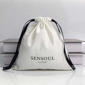 Wholesale Eco Friendly Custom Logo Cotton Canvas <b>Drawstring</b> <b>Bags</b> with Security Feature for Face Mask Use-Gift Packaging - Product Image 3