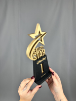 Trophée en bois personnalisé, logo gravé au laser, plaque de récompense sportive pour champion