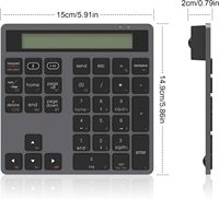 Produsen Grosir 34 Tombol bluetooth Nirkabel Dual Mode Portable Slim Numpad 2 in 1 Keypad Numerik Kalkulator dengan Layar