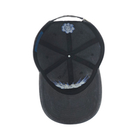 Op maat gemaakte unisex zwarte gewassen en verweerde verstelbare snapback cap met geborduurd logo