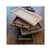 Plateau de service en bois, plateau de table basse ottoman, planche à charcuterie, cadeau de fête des mères pour maman