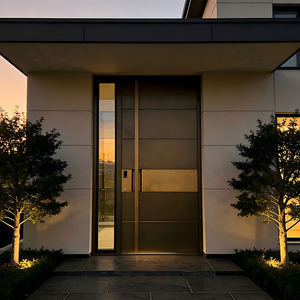 Puertas de Seguridad de Entrada de Estilo Americano para Villas de Lujo, Puertas Exteriores Frontales de Aluminio, Puertas de Entrada Pivotantes de Acero Modernas para Villas - Product Image 1