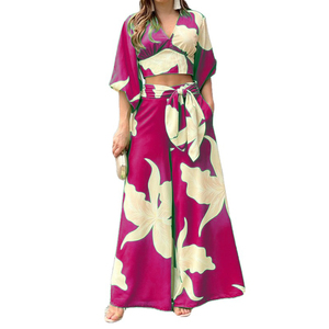 Conjunto de 2 Piezas Casual de Verano para Mujer, Estampado Moderno, Cintura Alta, Sexy y a la Moda - Product Image 3