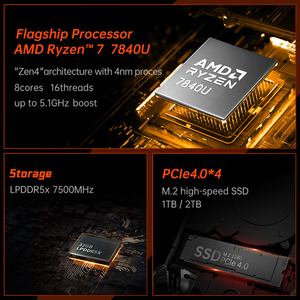 OneXPlayer ONEXFLY AMD 7840U PC oyun dizüstü 120Hz IPS 1920*1080 ekran 7 "Mini oyun konsolu 3 in 1 bilgisayar pencere s 11 - Product Image 3