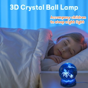 Nuovo 3D Art sfera di cristallo lampada di <span class=keywords><strong>notte</strong></span> K9 colore cambia oceano animale lampada a sfera di cristallo con Base in resina LED sfera di cristallo luce notturna - Product Image 5