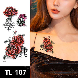 3D Flowers tatuaggi temporanei per le donne Body Art Arm Sketch Tattoo Stickers per donne e ragazze - Product Image 6