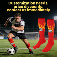 Échantillon Gratuit Chaussettes de Football pour Hommes et Jeunes, Antibactériennes, avec Grips en Silicone Antidérapants, Respirantes, Évacuant l'Humidité, Séchage Rapide Thermique