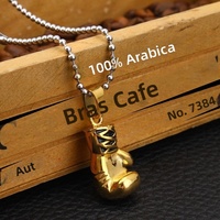 Collier pendentif gant de boxe unisexe en cuivre et chaîne de bambou, style européen et américain, bijoux de mode vintage pour le fitness et le sport