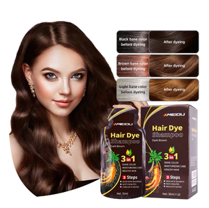 Shampoo colorant capillaire One Shot 30 ml x 10, brun foncé naturel et biologique, pour cheveux blancs - Product Image 1