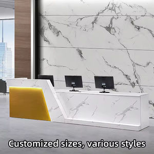 Mostrador de Recepción Minimalista con Panel, Muebles de Oficina Modernos con Tira de Luz LED para Centros Comerciales y Gimnasios - Product Image 2