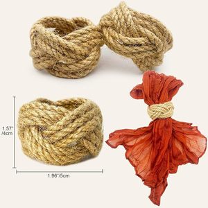 Tissé ferme <span class=keywords><strong>toile</strong></span> <span class=keywords><strong>de</strong></span> <span class=keywords><strong>jute</strong></span> <span class=keywords><strong>Jute</strong></span> ronds <span class=keywords><strong>de</strong></span> <span class=keywords><strong>serviette</strong></span> pour décor <span class=keywords><strong>de</strong></span> Table à manger pour fête rassemblement Banquet mariage anniversaire - Product Image 2