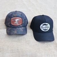 Gorra de Béisbol Estructurada de 5 Paneles con Parche de Cuero Personalizado de Alta Calidad, Gorra de Camuflaje con Cuerda para Caza, Pesca y Actividades al Aire Libre para Hombre