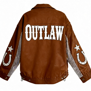 Chaqueta Vaquera Gris Extra Grande Personalizada con Bordado de Llamas |   Chaqueta Urbana de Estilo Graffiti con Parche Trasero para Hombre/Mujer - Product Image 2