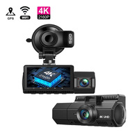 Camera Hành Trình Kép IPS 2.45 Inch Camera Hành Trình Sony 4K Camera Hành Trình Mini Ống Kính Kép Dvr Cho Xe Hơi Camera Hành Trình Kép 4K Gps Trước Và Sau Wifi