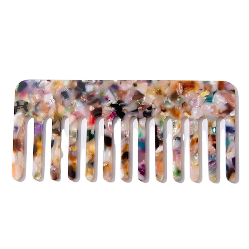Антистатическая расческа для волос из уксусной кислоты, портативный гребень с леопардовой мраморной подушкой, пользовательская большая расческа из целлюлозы и ацетата с широкими зубьями