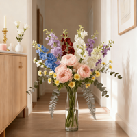Fliegende Schwalben Gras-Seidenstoff Künstliche Blumen Realistische Handgefertigte Blumenreihe Hochzeitslocation-Dekoration Bankett-Dekoration