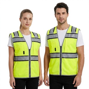 Gilet de sécurité haute visibilité coupe-vent antibactérien réfléchissant unisexe en polyester pour les travailleurs de la construction industrielle CE - Product Image 1