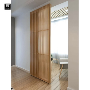 Puertas correderas de madera de listón moderno para casas, nuevo diseño, Partición de madera Interior, armario, cocina, sala de estar, puertas, paneles de listón - Product Image 3