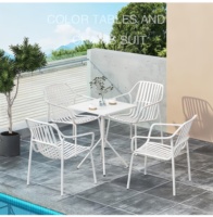 Vente de tables et chaises confortables haut de gamme atmosphère solide villa extérieure terrasse café combinaison