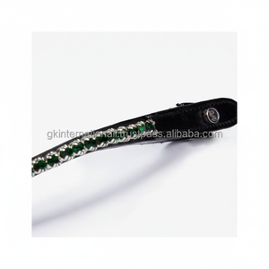 Nuevos productos de Carreras de Caballos ecuestres, cristales, diamantes de imitación, banda de cejas de caballo de cuero inglés negro elegante en tamaños de mazorca completos - Product Image 1