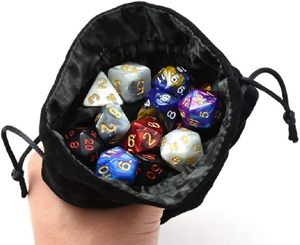 Sac à dés en tissu Dungeons and Dragons, pochette à dés D&D, sac à dés en velours avec cordon de serrage pour bijoux - Product Image 3