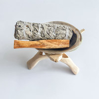 Kit de bavage de coquille d'ormeau blanc australien Sauge blanche Palo Santo Conteneur de combustion d'encens Souvenir décoratif pour la maison aromatique
