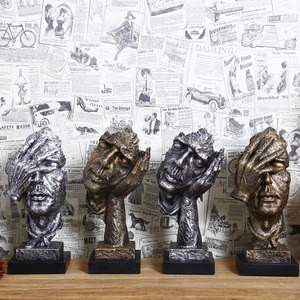 Sculpture en résine rétro créative pour <span class=keywords><strong>la</strong></span> décoration artistique du salon Artisanat «<span class=keywords><strong>Le</strong></span> <span class=keywords><strong>silence</strong></span> est l'or» pour les occasions <span class=keywords><strong>de</strong></span> Noël - Product Image 2