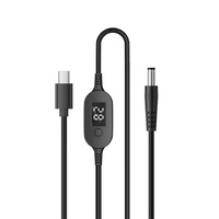 Câble de type C vers DC5525 à tensions réglables avec affichage numérique, plusieurs réglages de tension de 5V à 28V pour l'électronique