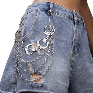 Cadena corporal geométrica de varias capas Moon, cadena de cintura punk de aleación de zinc para mujer, uso diario - Product Image 2