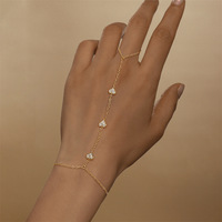Bracelet et bague en argent sterling 925 plaqué or rhodié avec cœur en zircon cubique, style bohème, pour femme, personnalisé par Mylove