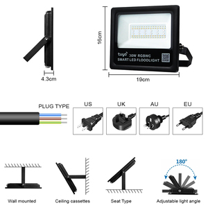 Đèn LED RGBW thông minh 30W/50W độ sáng cao IP66 vỏ nhôm ngoài trời nhiều màu vườn chiếu sáng ngoài trời thông minh - Product Image 5