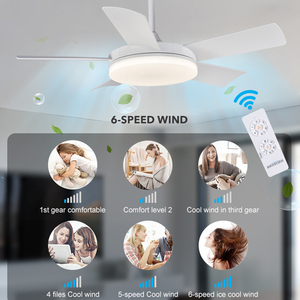 Ventilateur de plafond intelligent haut de gamme 42 pouces avec pales en ABS, lampe LED moderne 220V pour décoration intérieure F6661S-42 - Product Image 3