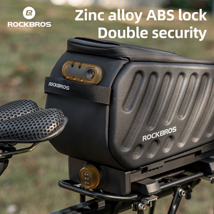ROCKBROS <span class=keywords><strong>sacoche</strong></span> de vélo de grande capacité avec serrure à combinaison <span class=keywords><strong>antivol</strong></span> VTT étagère arrière siège sac de rangement étanche à la pluie - Product Image 2