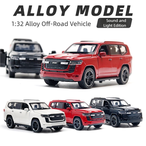 Quy mô 1:32 đen trắng hợp kim Đỏ off-road mô hình ánh sáng âm thanh hiệu ứng kéo trở lại xe kim loại đúc với cửa mở - Product Image 4