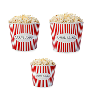 Customized LOGO PP 32OZ 96OZ 235OZ Plastic Food Grade Popcorn Bucket