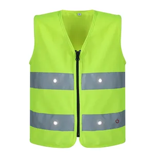 Hi vis Outdoor Sports Running Protective Children LED Lights For Child Kids With Reflective Safety Vest