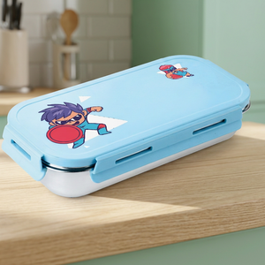 Boîte à lunch rectangulaire FLORET en acier inoxydable avec couvercle en plastique pour enfants, design mignon, sans BPA, anti-fuite - Product Image 5