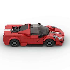 Famoso Auto Deportivo Rojo MOC Compatible con Rompecabezas de Partículas Pequeñas, Bloques de Construcción para Niños, Juguetes de Plástico ABS - Product Image 3